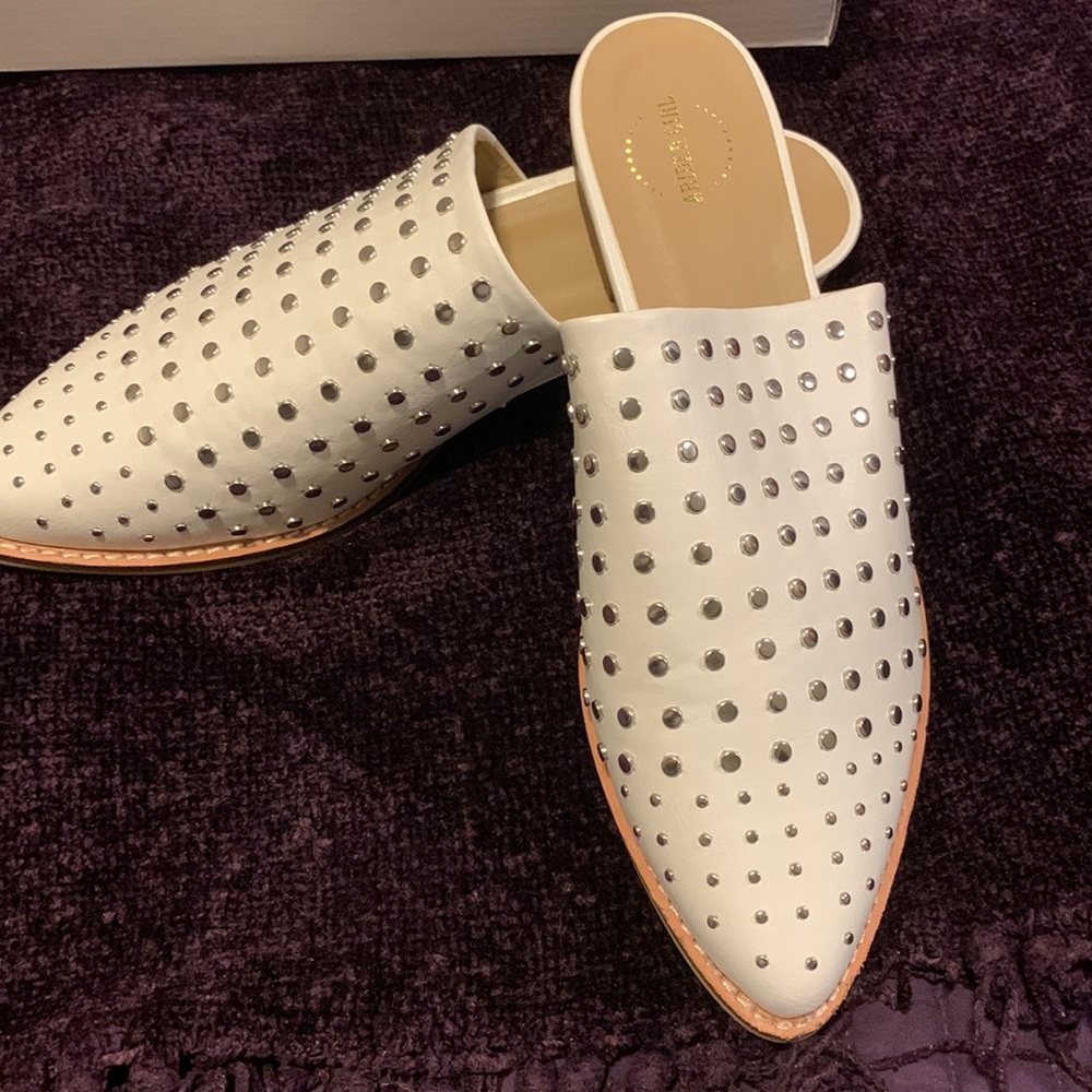 Rider girl studded Mules. I just bought 2 many shoes. All items R Boutique